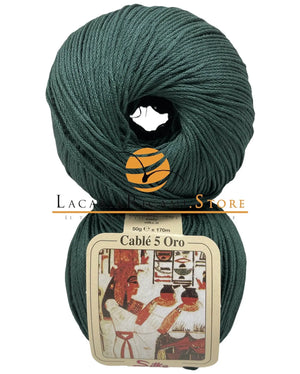 Cotone CABLE' 5 ORO - Silke - 17 - VERDE BOTTIGLIA - LacariaRicami.Store