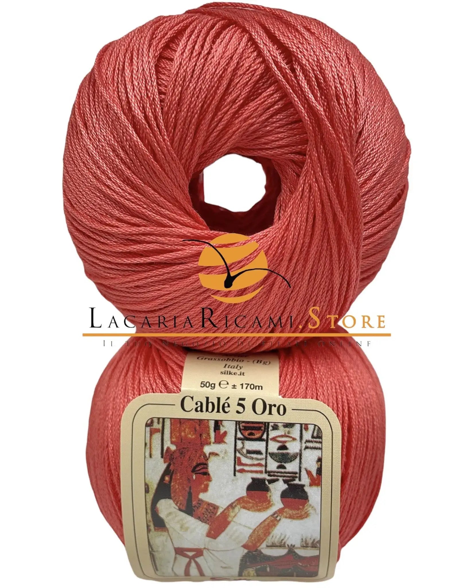 Cotone CABLE' 5 ORO - Silke - 180 - CORALLO - LacariaRicami.Store