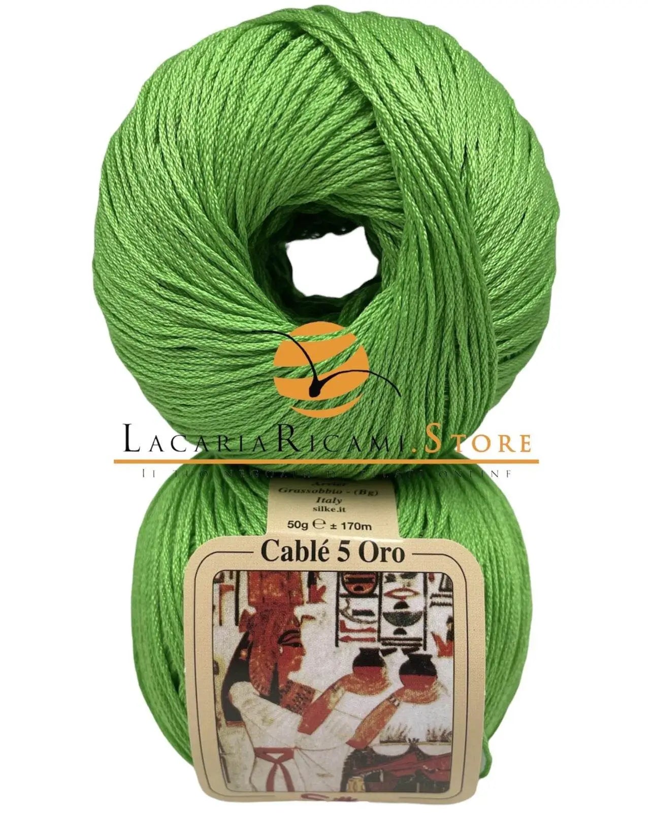 Cotone CABLE' 5 ORO - Silke - 26 - VERDE MELA - LacariaRicami.Store