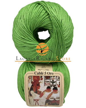 Cotone CABLE' 5 ORO - Silke - 26 - VERDE MELA - LacariaRicami.Store