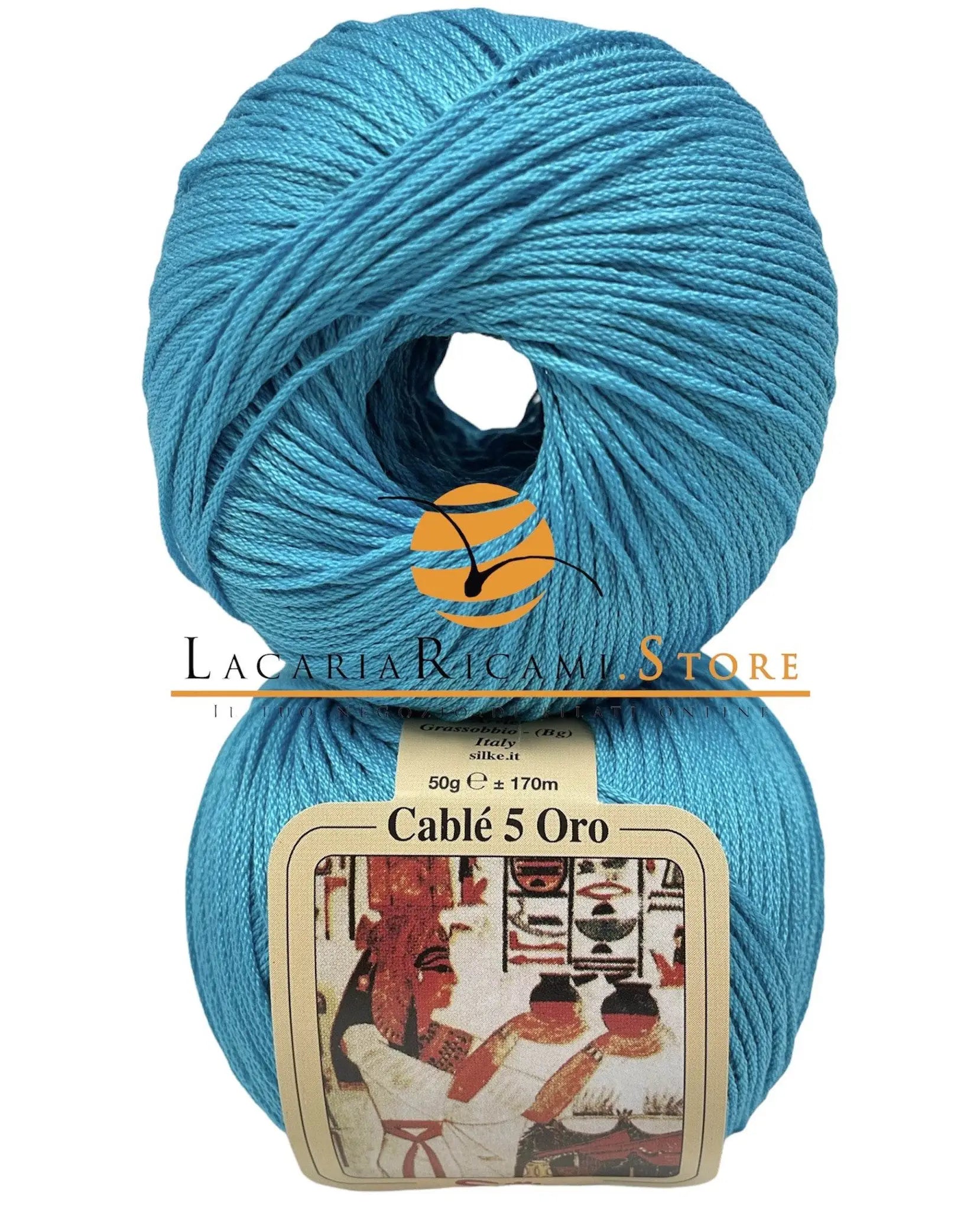 Cotone CABLE' 5 ORO - Silke - 315 - TURCHESE - LacariaRicami.Store