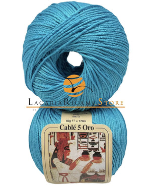 Cotone CABLE' 5 ORO - Silke - 315 - TURCHESE - LacariaRicami.Store
