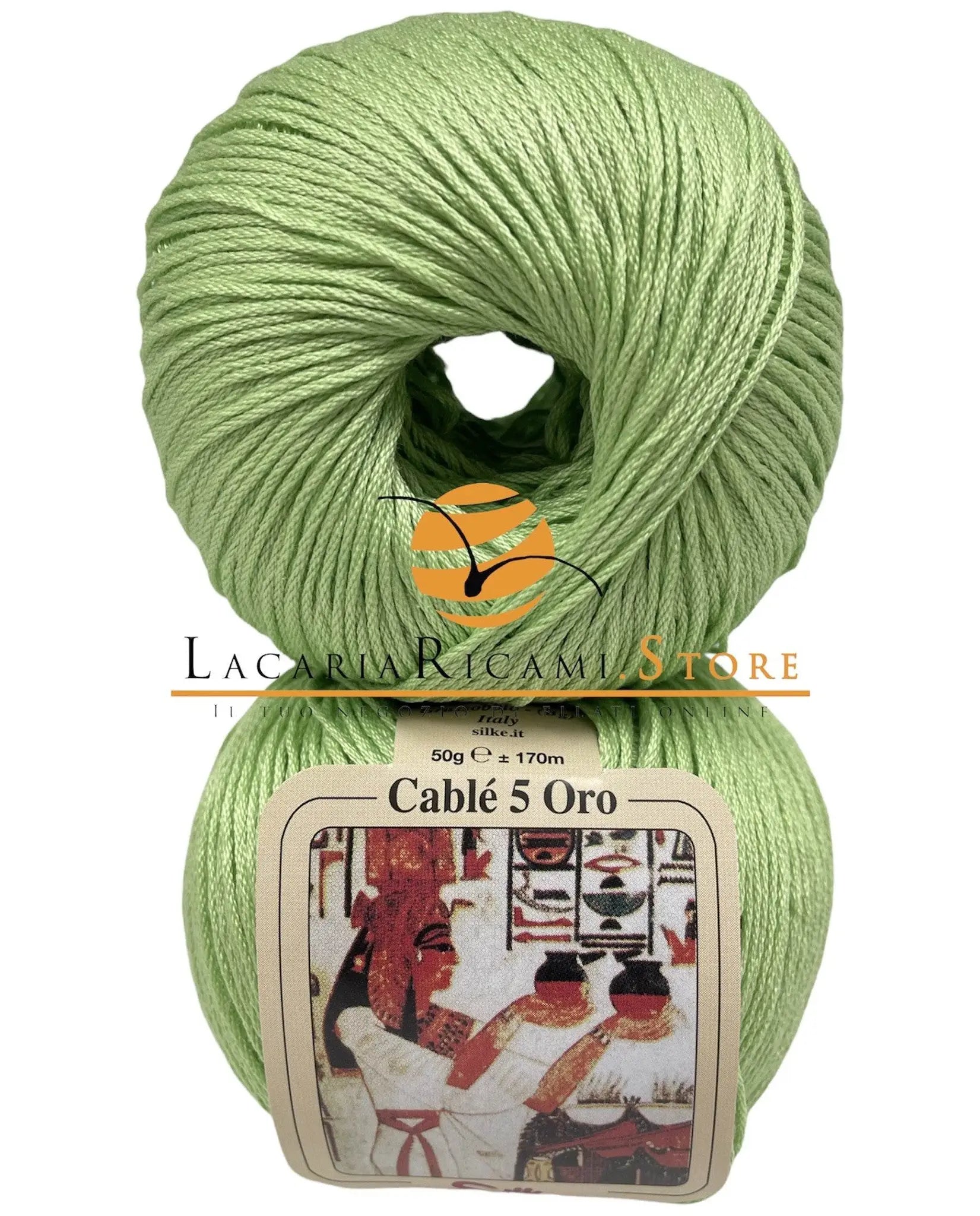 Cotone CABLE' 5 ORO - Silke - 576 - VERDE SEDANO- LacariaRicami.Store