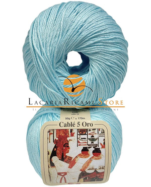 Cotone CABLE' 5 ORO - Silke - 60 - ACQUA - LacariaRicami.Store