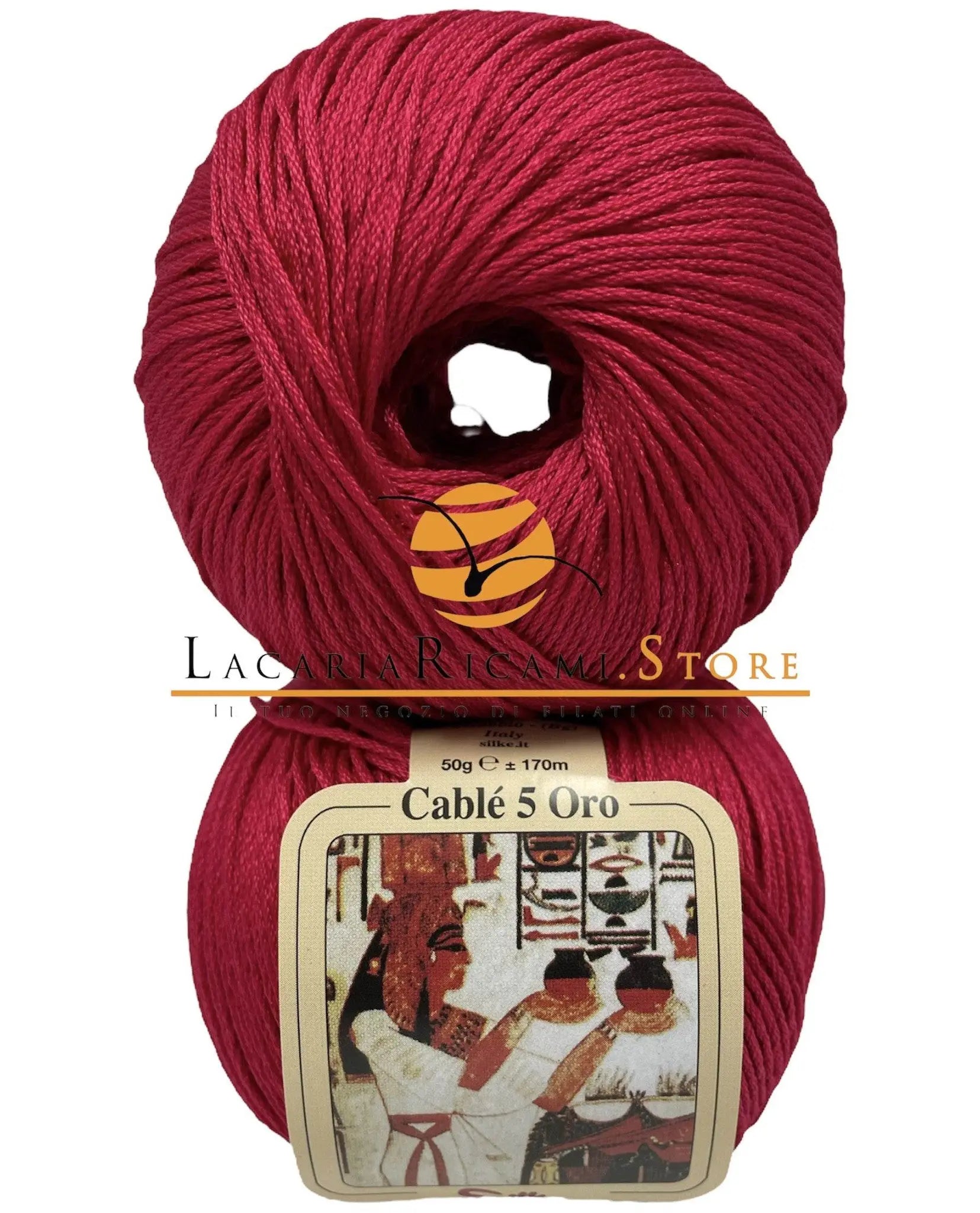 Cotone CABLE' 5 ORO - Silke - 9226 - RUBINO - LacariaRicami.Store