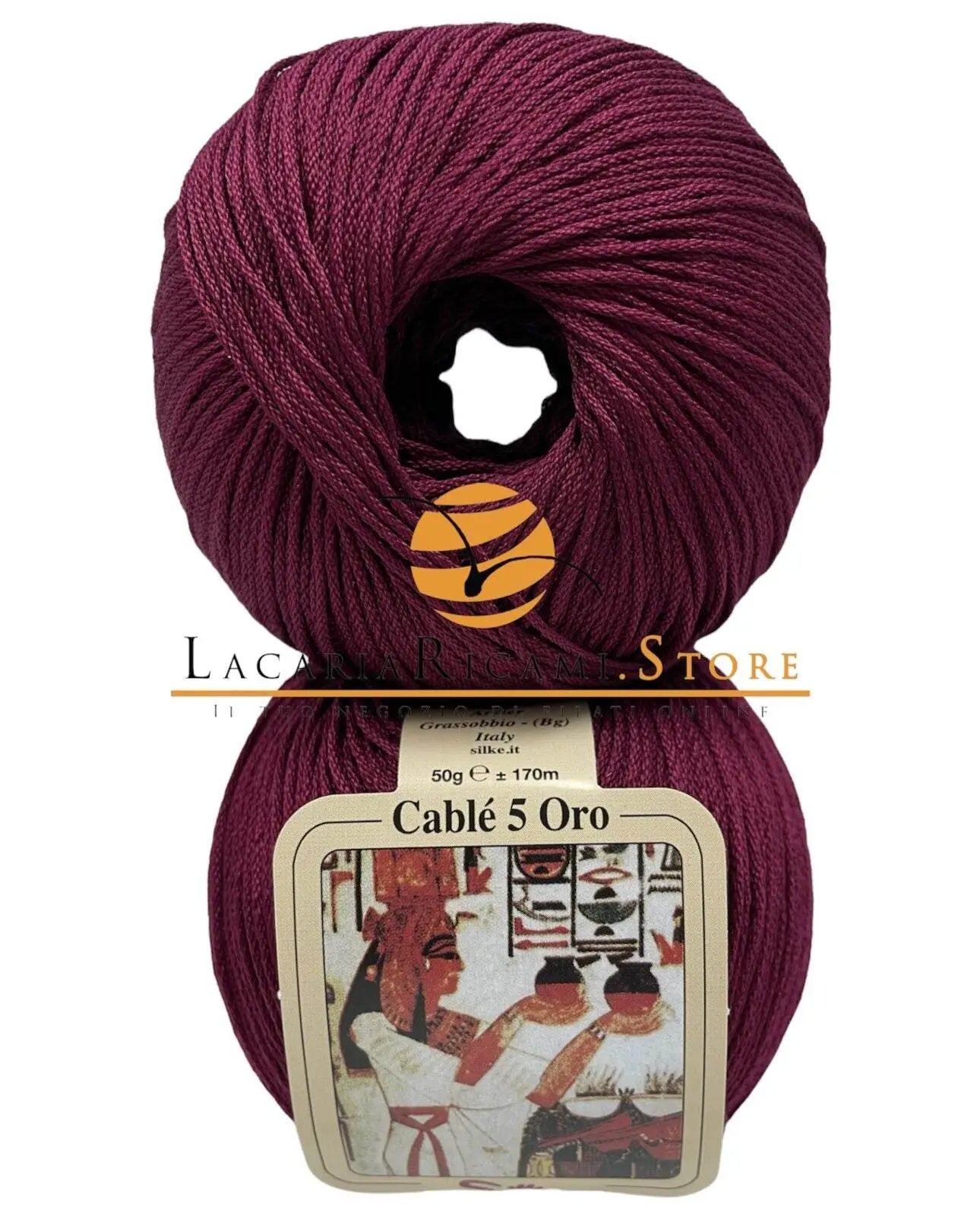 Cotone CABLE' 5 ORO - Silke - 950 - GRANATA - LacariaRicami.Store