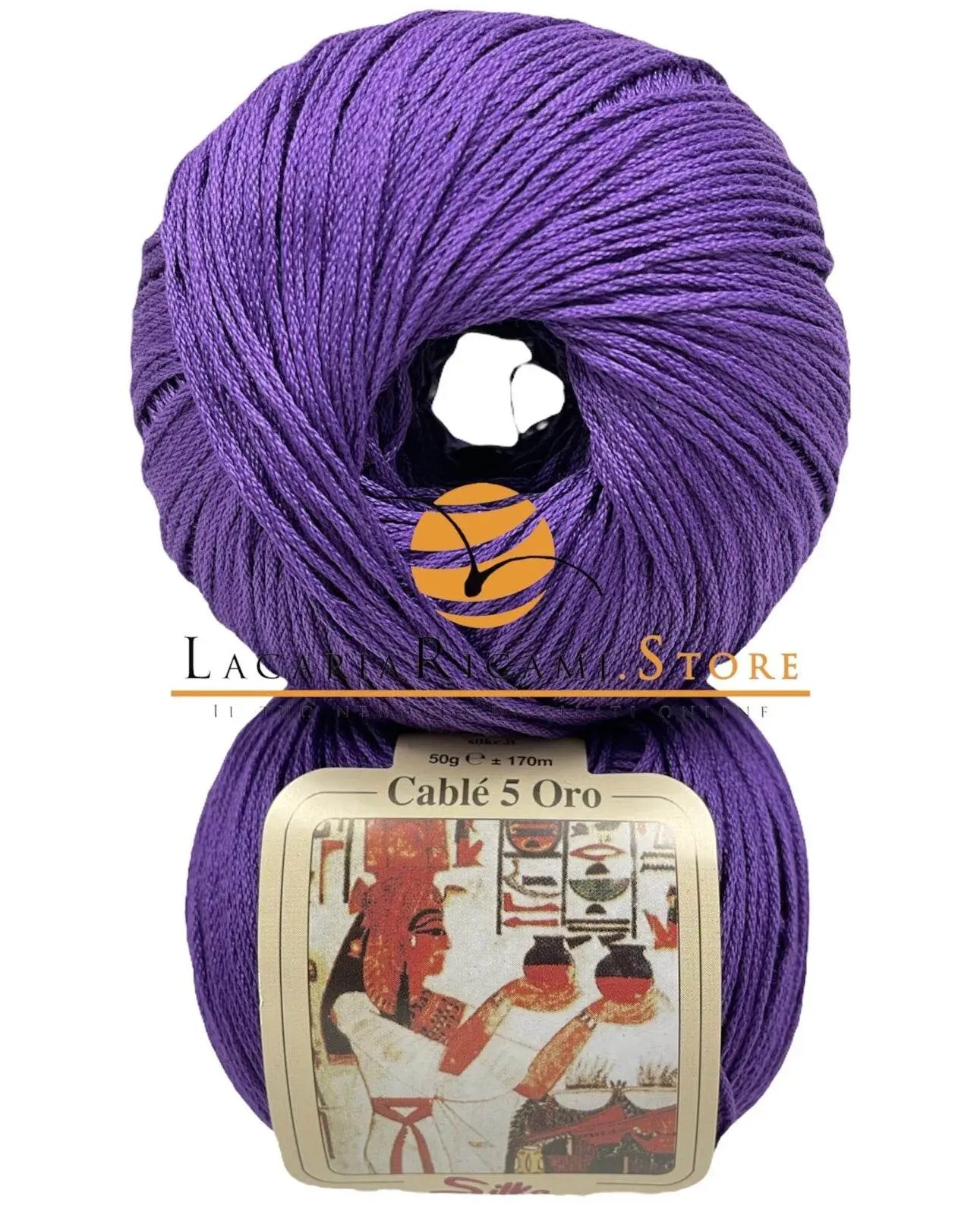 Cotone CABLE' 5 ORO - Silke - 960 - VIOLA - LacariaRicami.Store