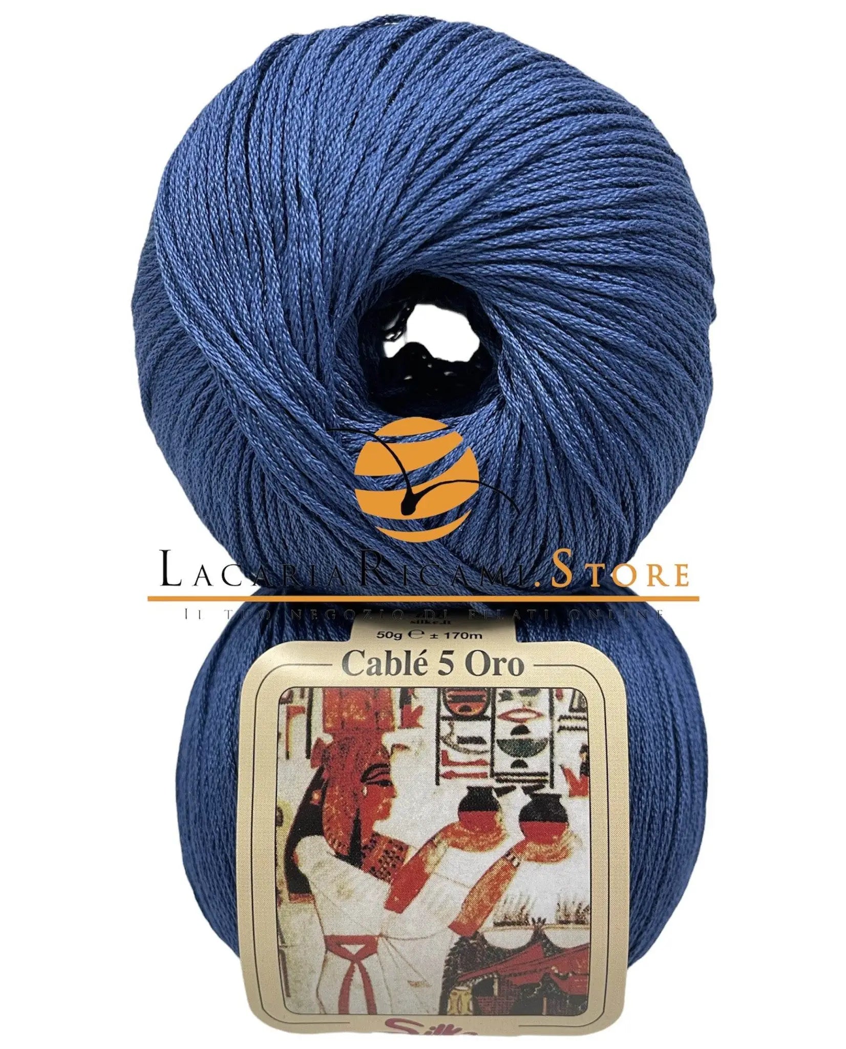 Cotone CABLE' 5 ORO - Silke - 980 - BLU COBALTO - LacariaRicami.Store