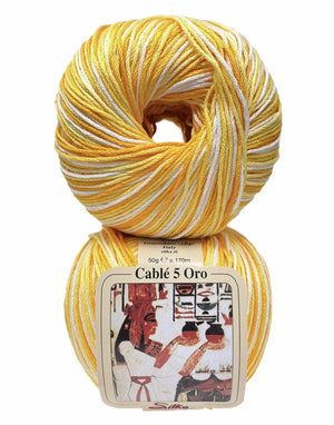 Cotone Cablé 5 Oro Sfumato - Silke - 100 - GIALLO SFUMATO - LacariaRicami.Store