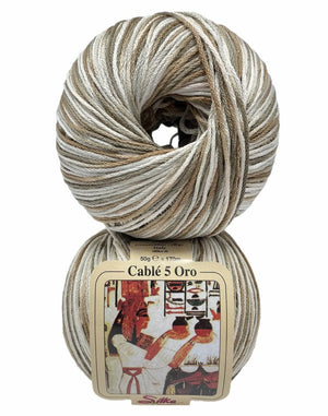 Cotone Cablé 5 Oro Sfumato - Silke - 106 - PANNA/MARRONE MIX SFUMATO - LacariaRicami.Store