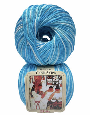 Cotone Cablé 5 Oro Sfumato - Silke - 314 - TURCHESE SFUMATO - LacariaRicami.Store