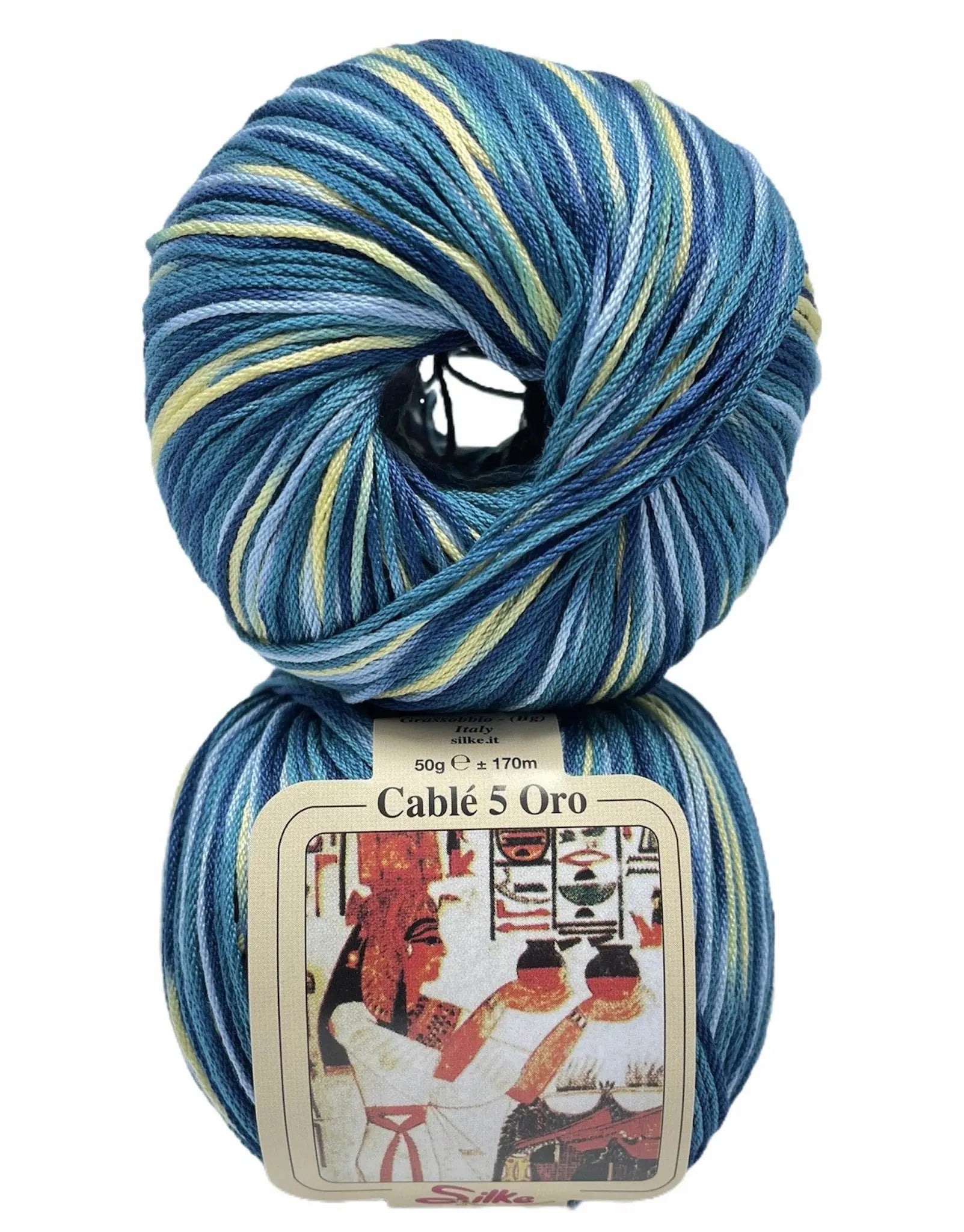 Cotone Cablé 5 Oro Sfumato - Silke - 324 - BLU MIX SFUMATO - LacariaRicami.Store