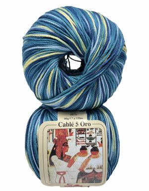 Cotone Cablé 5 Oro Sfumato - Silke - 324 - BLU MIX SFUMATO - LacariaRicami.Store
