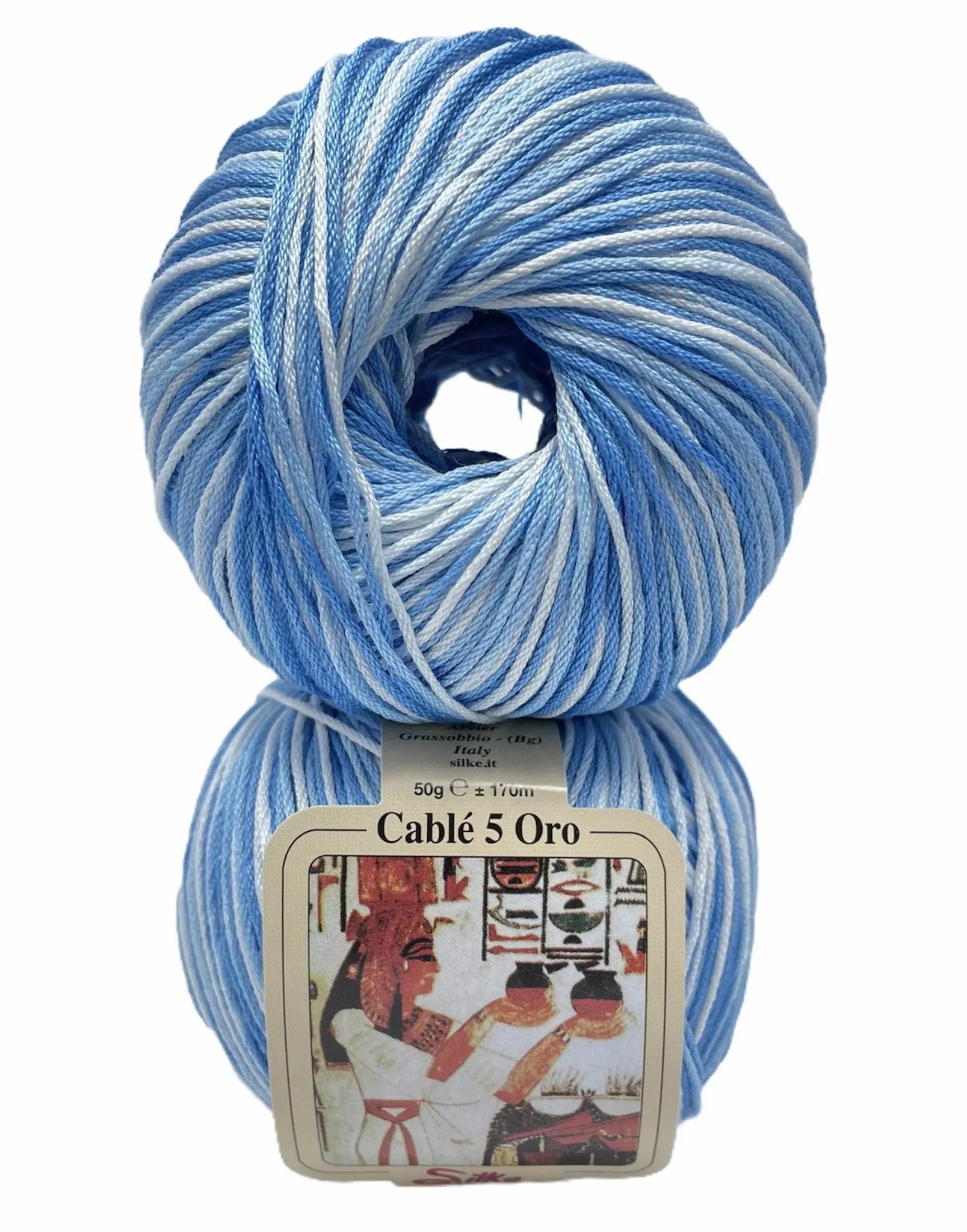 Cotone Cablé 5 Oro Sfumato - Silke - 91 - AZZURRO SFUMATO - LacariaRicami.Store
