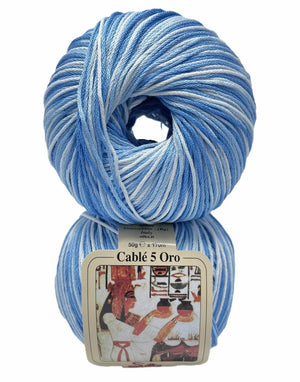 Cotone Cablé 5 Oro Sfumato - Silke - 91 - AZZURRO SFUMATO - LacariaRicami.Store
