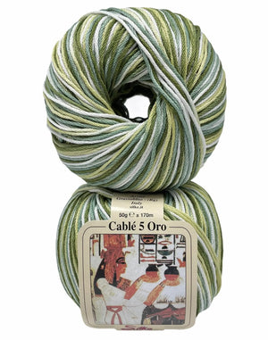 Cotone Cablé 5 Oro Sfumato - Silke - 97 - VERDE SFUMATO - LacariaRicami.Store