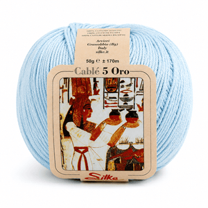 Cotone Cablé 5 ORO - Silke - Colore: 02 - AZZURRO - by LacariaRicami.Store