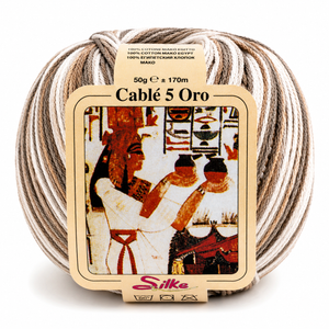 Cotone Cablé 5 Oro Sfumato - Silke - Colore: 106 - PANNA MARRONE MIX SFUMATO - by LacariaRicami.Store