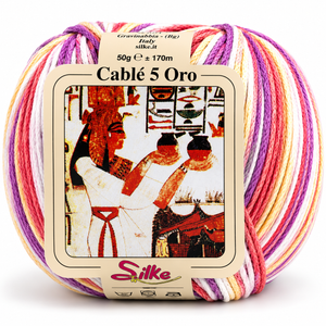 Cotone Cablé 5 Oro Sfumato - Silke - Colore: 326 - VIOLA MIX SFUMATO - by LacariaRicami.Store
