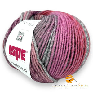 Lana CAMPIGLIO - ISPE - Colore: 102 - FUCSIA-ROSA LAMÉ ARGENTO SFUMATO - by LacariaRicami.Store