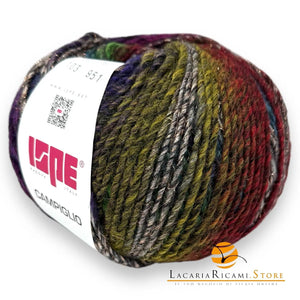 Lana CAMPIGLIO - ISPE - Colore: 103 - VIOLA-VERDE LAMÉ ROSA SFUMATO - by LacariaRicami.Store