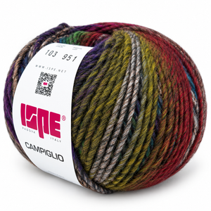 Lana CAMPIGLIO - ISPE - Colore: 103 - VIOLA-VERDE LAMÉ ROSA SFUMATO - by LacariaRicami.Store