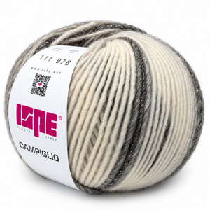 Lana CAMPIGLIO - ISPE - Colore: 111 - AVORIO-GRIGIO-NERO LAMÉ ORO SFUMATO - by LacariaRicami.Store