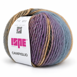 Lana CAMPIGLIO - ISPE - Colore: 112 - VIOLA-AZZURRO-GIALLO ORO LAMÉ ORO SFUMATO - by LacariaRicami.Store