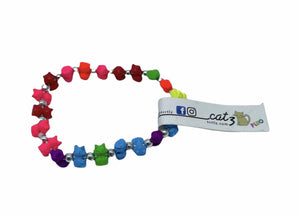 Braccialetti Trrtlz - Catz Fluo - Colore: Arcobaleno per Amicizia - by LacariaRicami.Store