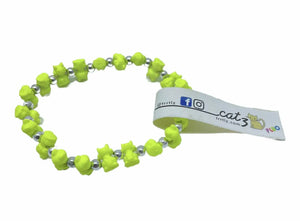 Braccialetti Trrtlz - Catz Fluo - Colore: Giallo per la Libertà - by LacariaRicami.Store