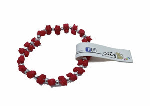 Braccialetti Trrtlz - Catz Fluo - Colore: Rosso per Amore - by LacariaRicami.Store