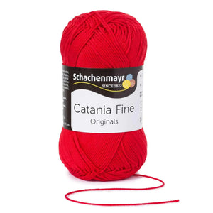 Cotone CATANIA FINE - Schachenmayr - Colore: 01002 - rosso pomodoro - by LacariaRicami.Store