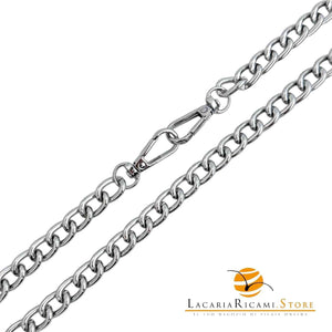 Catena per Borsa 120 Cm - IN ALLUMINIO - MAS Srl MA25S--11mm - ARGENTO - LacariaRicami.Store