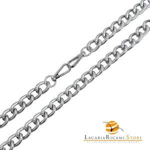 Catena per Borsa 120 Cm - IN ALLUMINIO - MAS Srl - Colore: MA27S--15mm - ARGENTO - by LacariaRicami.Store