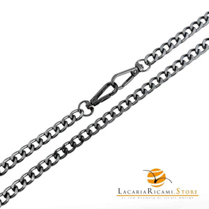 Catena per Borsa 120 Cm - IN ALLUMINIO - MAS Srl MA34C--9mm - ANTRACITE - LacariaRicami.Store
