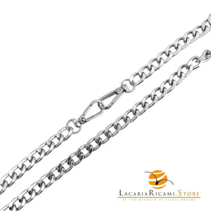 Catena per Borsa 120 Cm - IN ALLUMINIO - MAS Srl - Colore: MA35S--11mm - ARGENTO - by LacariaRicami.Store