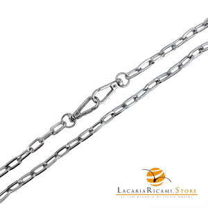 Catena per Borsa 120 Cm - IN ALLUMINIO - MAS Srl MA51S--8mm - ARGENTO - LacariaRicami.Store