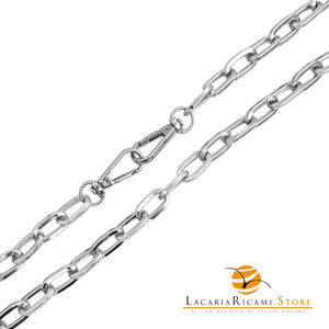 Catena per Borsa 120 Cm - IN ALLUMINIO - MAS Srl MA52S--11mm - ARGENTO - LacariaRicami.Store