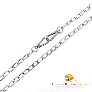 Catena per Borsa 120 Cm - IN ALLUMINIO - MAS Srl - Colore: MA53S--7,5mm - ARGENTO - by LacariaRicami.Store