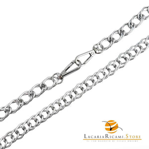 Catena per Borsa 120 Cm - IN ALLUMINIO - MAS Srl - Colore: MA54S--13mm - ARGENTO - by LacariaRicami.Store