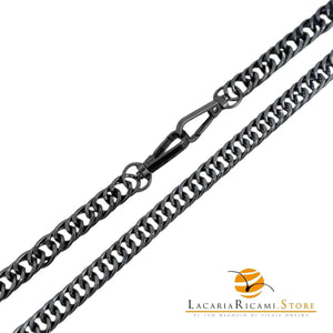 Catena per Borsa 120 Cm - IN ALLUMINIO - MAS Srl MA55C--10,4mm - ANTRACITE - LacariaRicami.Store