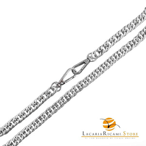Catena per Borsa 120 Cm - IN ALLUMINIO - MAS Srl - Colore: MA55S--10,4mm - ARGENTO - by LacariaRicami.Store