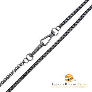 Catena per Borsa 120 Cm - IN ALLUMINIO - MAS Srl - Colore: MA57C--6mm - ANTRACITE - by LacariaRicami.Store