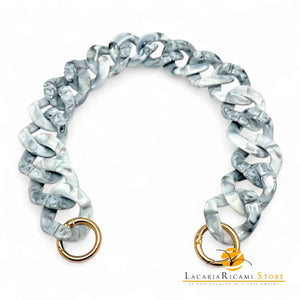 MANICO/CATENA per Borsa In Resina 40 Cm 844781 - BIANCO MARMORIZZATO - LacariaRicami.Store