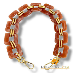 MANICO/CATENA In Resina con Anello e Moschettone 50 Cm - - LacariaRicami.Store