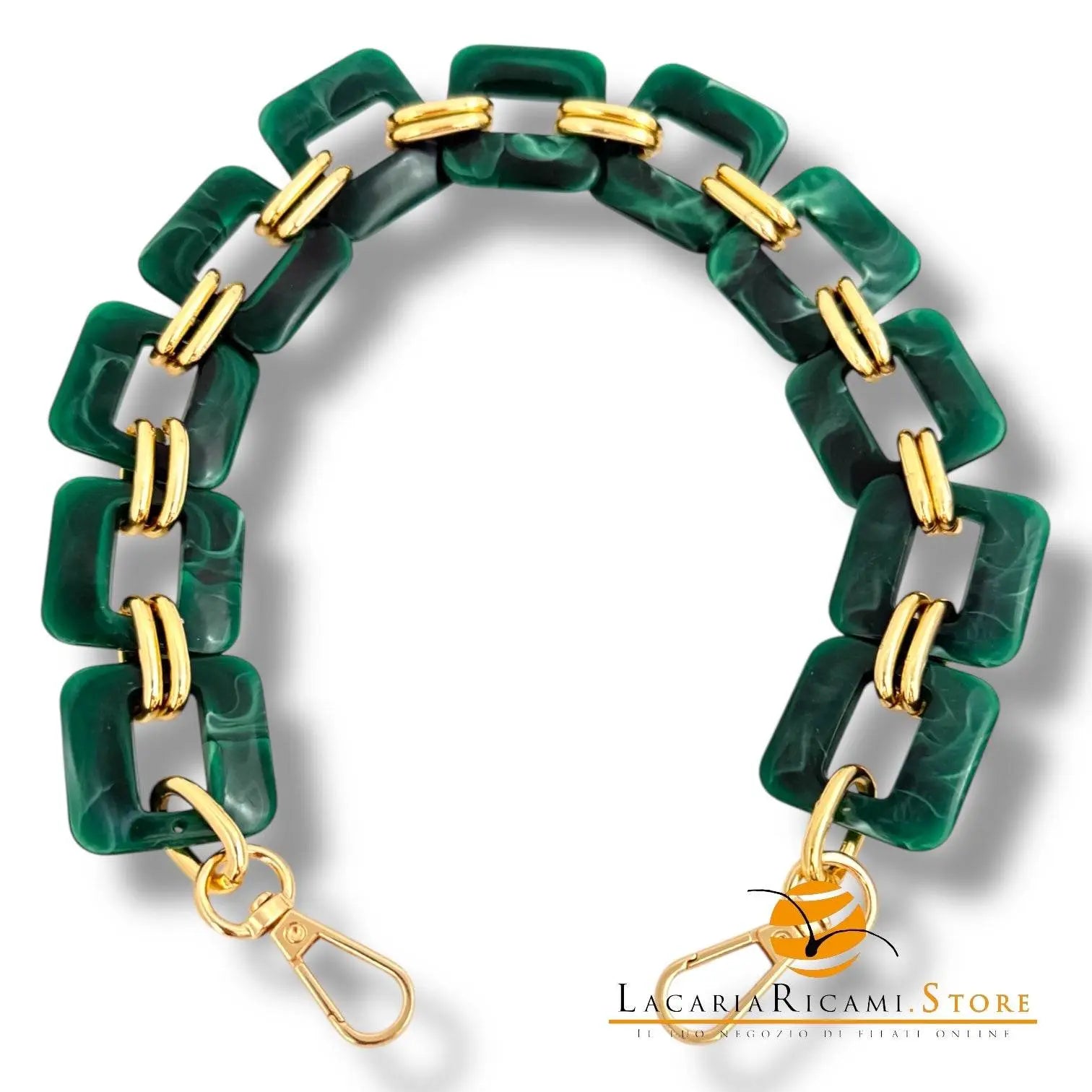 MANICO/CATENA In Resina con Anello e Moschettone 50 Cm - - LacariaRicami.Store