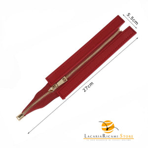CERNIERA Per Borse (Eco Pelle) - MAF Aaccessories - Colore: 27(19)x5.5 Cm - BORDEAUX - by LacariaRicami.Store
