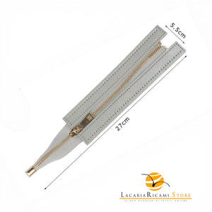 CERNIERA Per Borse (Eco Pelle) - MAF Aaccessories - Colore: 27(19)x5.5 Cm - GRIGIO - by LacariaRicami.Store