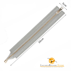 CERNIERA Per Borse (Eco Pelle) - MAF Aaccessories - Colore: 30x5 Cm - GRIGIO - by LacariaRicami.Store