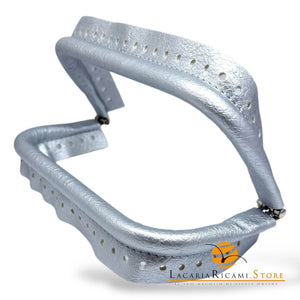 CHIUSURA A Molla Rettangolare 20x9 cm Ricoperta in Ecopelle - Mas Srl - ARGENTO - LacariaRicami.Store